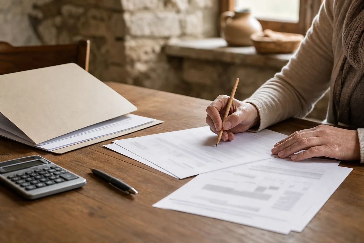 Table de cuisine d&rsquo;une maison en pierre avec devis, calculatrice et dossier d&rsquo;aides à la rénovation